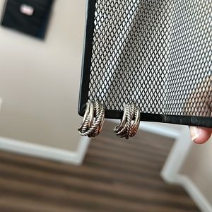 David Truman sterling silver Crossover Shrimp earrings